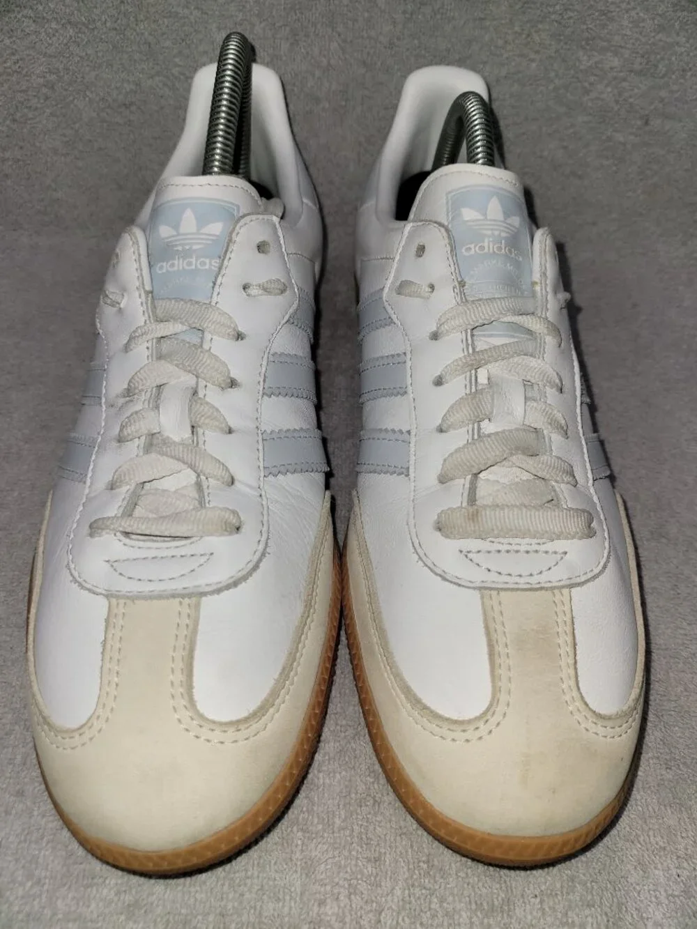 Adidas Samba OG Cloud White Halo Blue Tan Shoes IE0877 Women's/Ladies Size 9.5